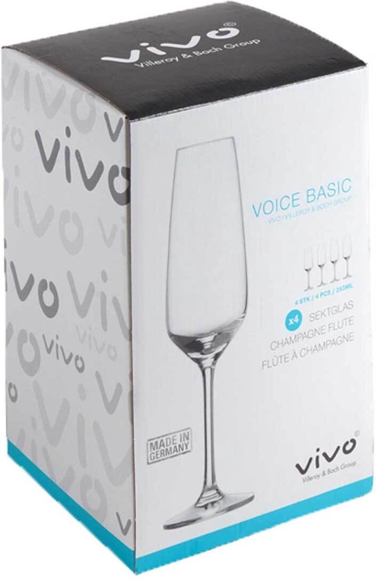 Vivo Voice Basic Champagneglas 28 cl - 4 stuks