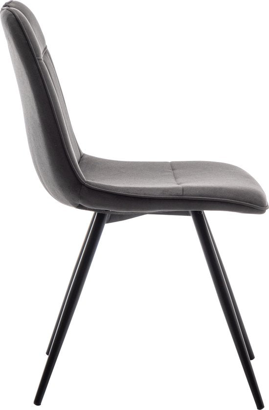 Furnihaus Eetkamerstoel Leon Microvezel Antraciet Set van 2