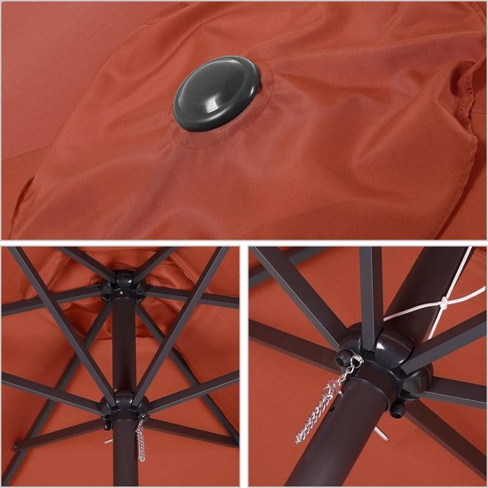 Kingsleeve Parasol 330cm - met Draaimechanisme - Terracotta