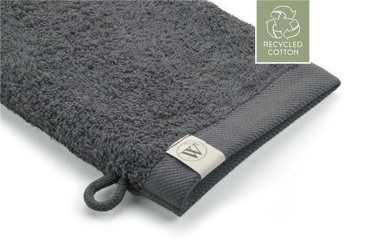 Walra Washand Remade Cotton - 2x 16x21 - 100% Katoen waarvan 70% gerecycled - Grijs / Antraciet