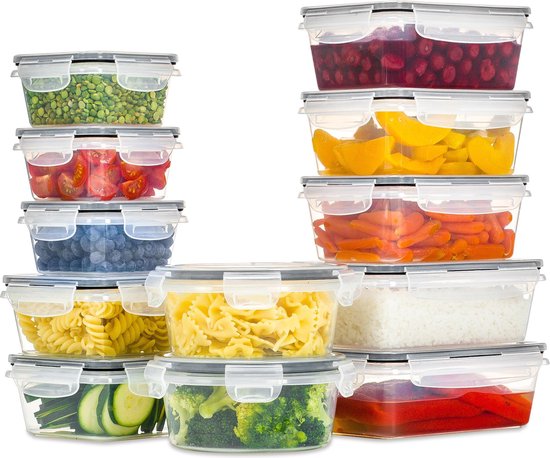 Stosh Vershoudbakjes - Meal Prep Bakjes - Diepvriesbakjes - Voedselcontainer - 12 stuks - Plastic - BPA vrij
