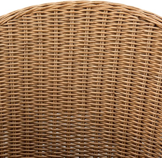 Juskys – Cody Rotan Tuinstoelen Set van 2 – 59 x 57 x 82 cm – Voorzien Van Comfortabele Zitkussens En Stalen Frame – Voor Terras En Eetkamer – Naturel Rotan En Staal