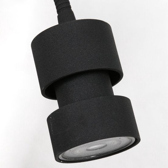 Wandlamp Natasja LED 3094ZW Zwart - Draaibaar en kantelbaar, inclusief GU10 lichtbron, gemaakt van kunststof en metaal - Steinhauer