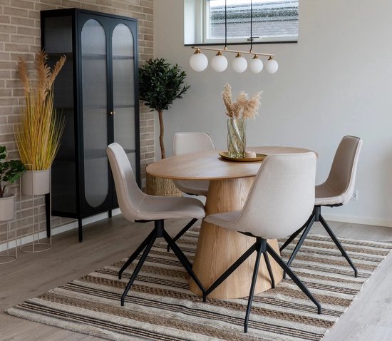House Nordic Eetkamerstoel Monaco Swivel Bouclé Zand