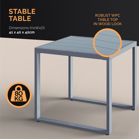 Casaria Polyrattan Tuinset – 1 Tafel 2 Stoelen – Weerbestendig Grijs