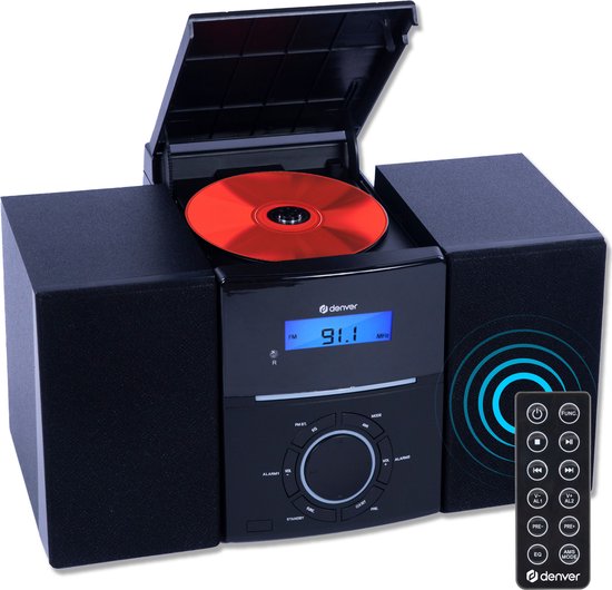Denver FM Radio - MCA240 - 30 voorkeuzezenders - Incl. CD Speler - 22 x 16 x 33,5 cm - Zwart