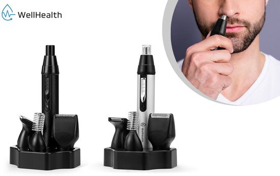Wellhealth - 4-in-1 neus- en oorhaartrimmer - Zwart
