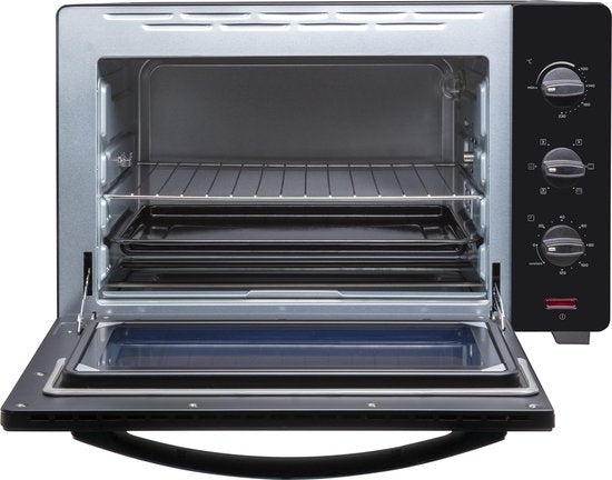 Inventum OV457B - Vrijstaande heteluchtoven - Draaispit - 45 liter - 2000 watt - 6 programma's - Zwart