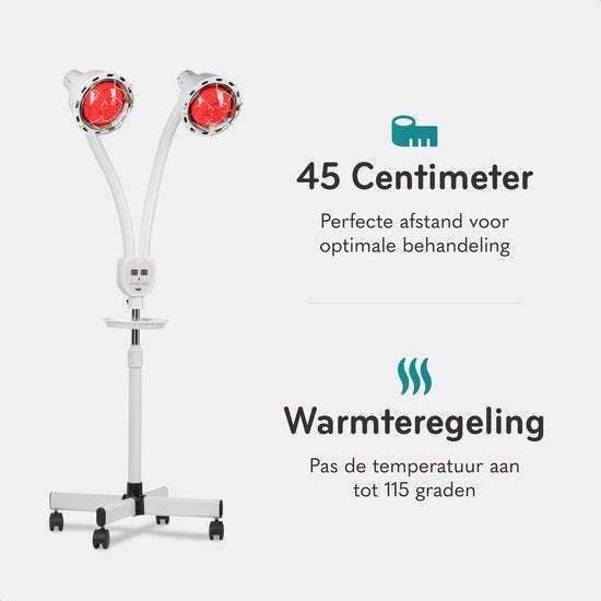 Soft & Silky Infraroodlamp 2 Koppen - Draaibaar - Infrarood - Therapie - Deken - Lamp - Verwarmingspaneel - Verwarming