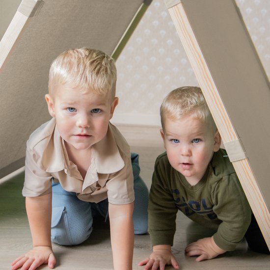 Sunny Como Speeltent Crème– Wigwam Tipi Tent voor kinderen - Stokken FSC hout - 123x106x107cm