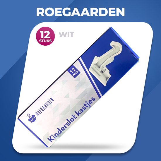 Roegaarden Kinderslot Kastjes - Kastbeveiliging voor kinderen - Wit - 12 stuks