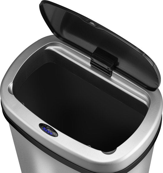 Automatische Prullenbak / Afvalemmer / Sensorprullenbak - 50 Liter - Zilver - Rechthoek