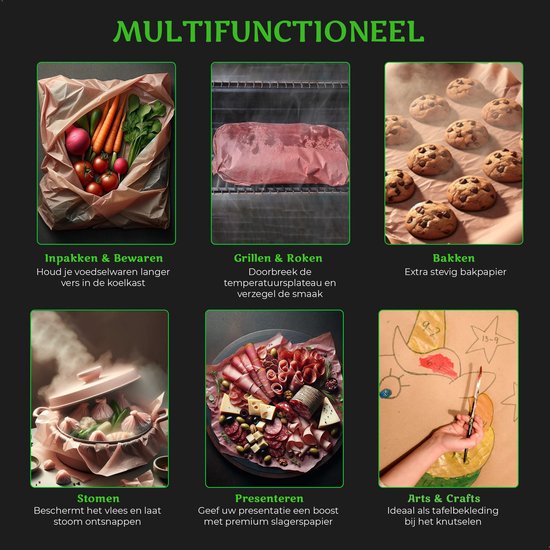 TTD® Butcher Paper XXL - 53 meter - Professioneel 100% Natuurlijk Slagerspapier van Houtpulp - BBQ Accesoires - Barbecue - Houtvezels - Ongecoat Slagerspapier