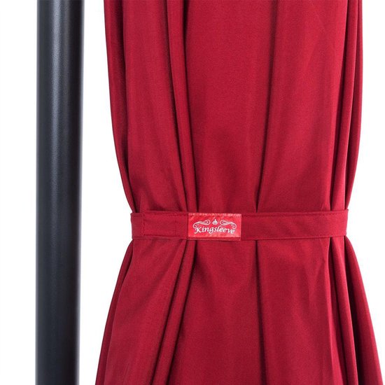 Kingsleeve Zweefparasol - Parasolvoet LED-verlichting 300cm - Rood