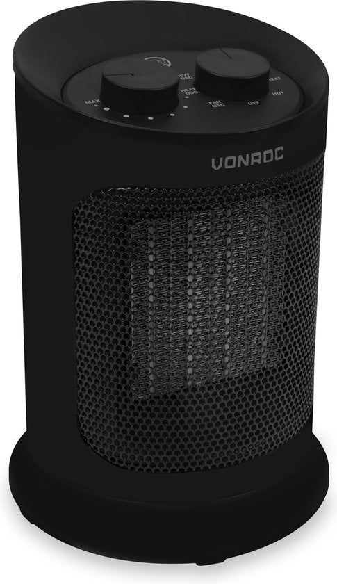 VONROC Elektrische kachel - ventilatorkachel - 1200W/1800W - keramisch - 3 standen - thermostaat - zwenkfunctie - 20m2