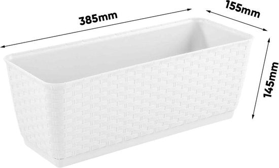 Hangende bloempot met haken Ratolla balkon wit