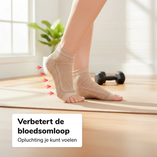 Alyze Compressie sokken - 2 paar - Maat 41-46 - Voor Dames en heren - Neuropathie - Kousen - Medische Steunsokken - Diabetes - Bed - Slaap - Sport - Sokken - Doorbloeding & Hardloop
