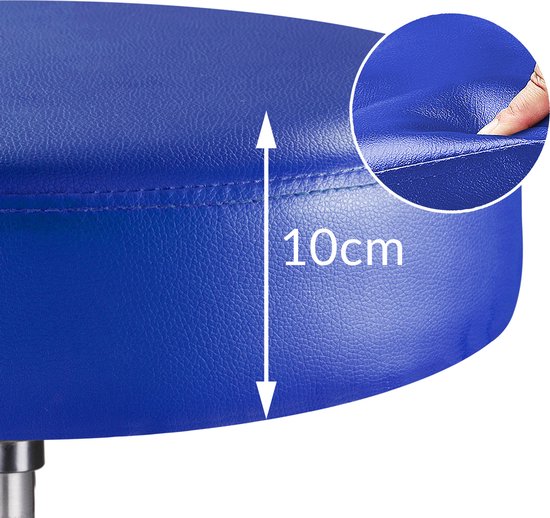 Casaria Verstelbare Draaikruk - 46/60cm Zithoogte – 1 Stuks Blauw