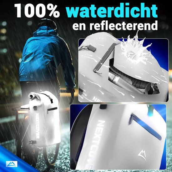 Nextcover 3in1 Fietstas Enkel voor Bagagedrager [PVC vrij] | Waterdichte Fietstas, Rugzak en Schoudertas 25L | Ideaal voor Laptop en Wekelijkse Aankopen | Fiets Tas Enkele | Fietstassen