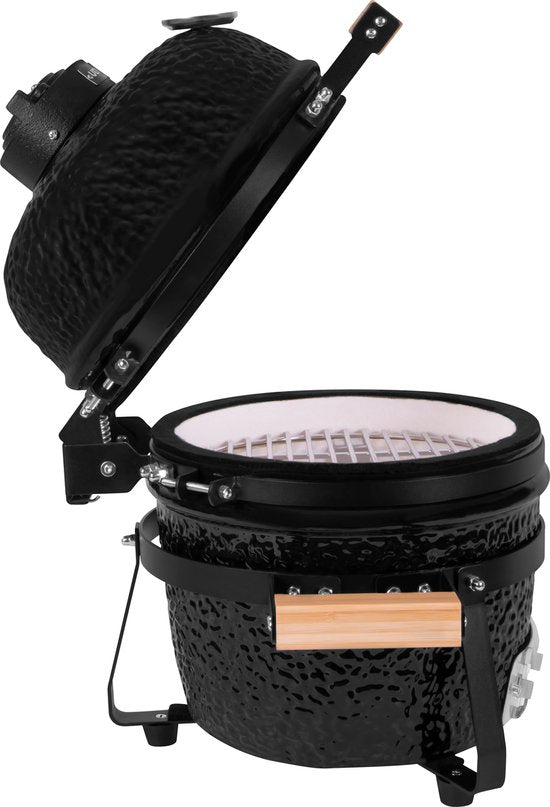 VONROC - BBQ - Kamado - 13" - Met beschermhoes, plate setter & onderstel - Houtskoolbarbecue – Keramisch