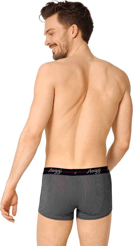 Sloggi Start Hipster heren slips 2-pack – zwart & zwart/wit gestreept – maat 2XL