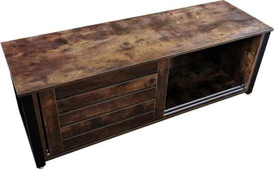 TV meubel kast Stoer industrieel - dressoir met schuifdeuren - 130 cm breed