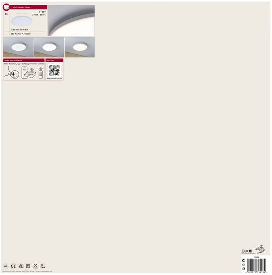 LED-paneel Smart Home Zigbee 3.0 Loria rond 400mm 22W 2200lm Tunable White Wit dimbaar