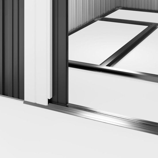 Metalen Tuinhuis - 1,8m² met Fundering & Deuren – Antraciet