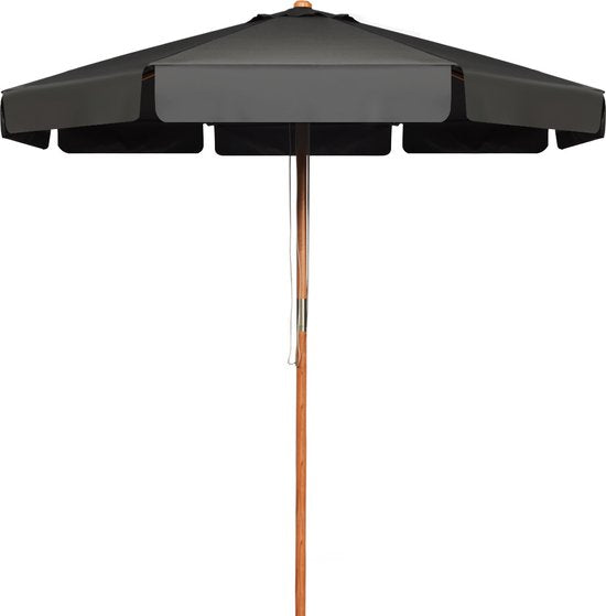 Coast 3m Parasol met Verstelbare Kanteling 8 Kruisbeugels & Waterdichte Polyester Stof met UV Bescherming Grijs