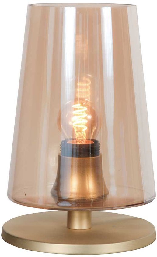 Tafellamp Ancilla 3103ME Messing E27 fitting Touch on/off - Klassiek design van Steinhauer - Gemaakt van metaal, glas en elektronica - 180 cm snoer - Voor binnen gebruik