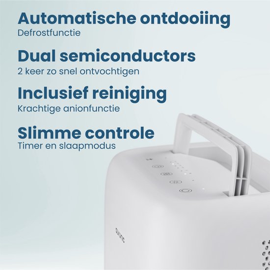 Auronic Luchtontvochtiger Mini - Geschikt voor Woonkamer, Kantoor, Slaapkamer, Babykamer en Meer - Stil - Wit