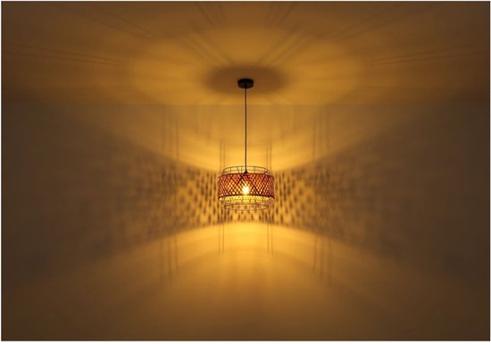 Vloerlamp GINA Metaal 151.0cm Matt zwart | Bamboe E27 1-Lichts