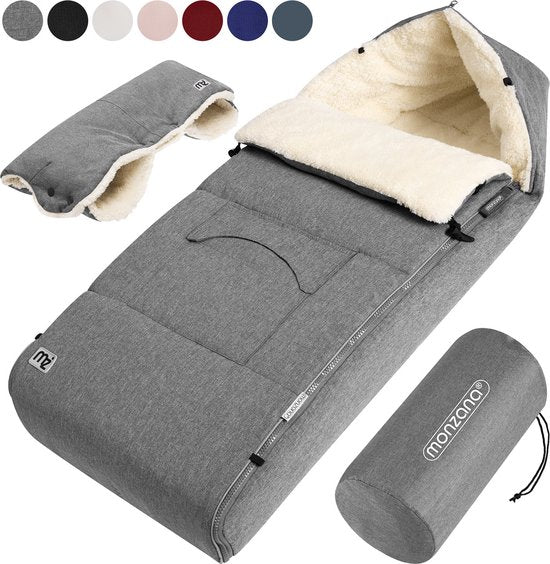 Monzana Baby Voetenzak – Ritssluiting Wasbaar 90x60cm - Grijs
