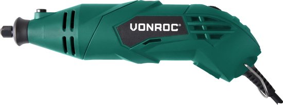 VONROC Multitool – Roterend – 160W – Incl. 232 accessoires, 2 opzetstukken, flexibele as en opbergtas