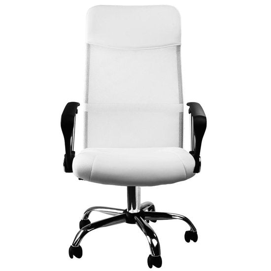 Casaria Bureaustoel met mesh wit