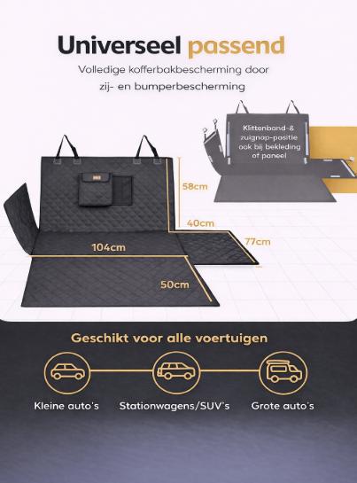 Autokofferbeschermer hond gewatteerd met zij- en kofferbakbescherming, hondendeken, autokofferbak, waterdicht en krasbestendig, universele kofferbakbeschermingsmat voor honden
