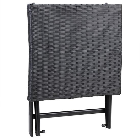 Casaria Polyrotan Vouwkruk– 40x40x40cm Belastbaar tot 110kg - Zwart