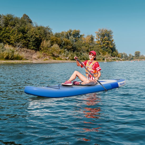 LifeGoods SUP Board Allround Compact - 100 KG Draagkracht - Opblaasbaar - Compleet SUP pakket - Blauw
