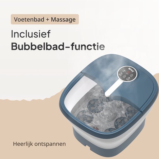 Brixy Voetenbad Automatische Massage - Voetmassage Apparaat - Elektrisch voetbad - Inklapbaar - Verwarmt Tot 48°C - 14L