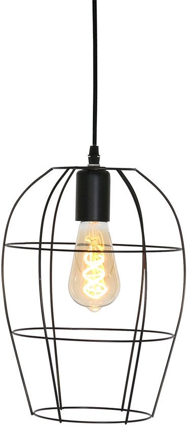 Hanglamp Minimalics 2705ZW – Zwart, verstelbaar van 35 cm tot 185 cm, Scandinavisch design, met E27 fitting, van merk Mexlite, gemaakt van metaal, kunststof en elektronica