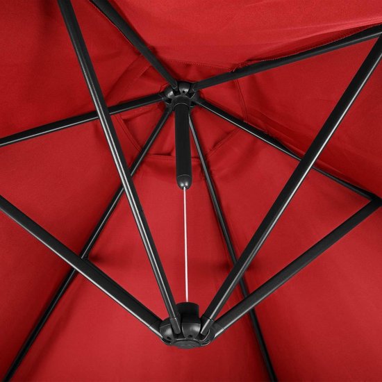Kingsleeve Zweefparasol - Kantelbaar Handslinger Ø300cm - Rood