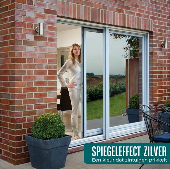 Homewell Isolerende HR+ Raamfolie 70x300cm - Statisch Zonwerende folie met Spiegeleffect - Zilver (incl. Rakel)