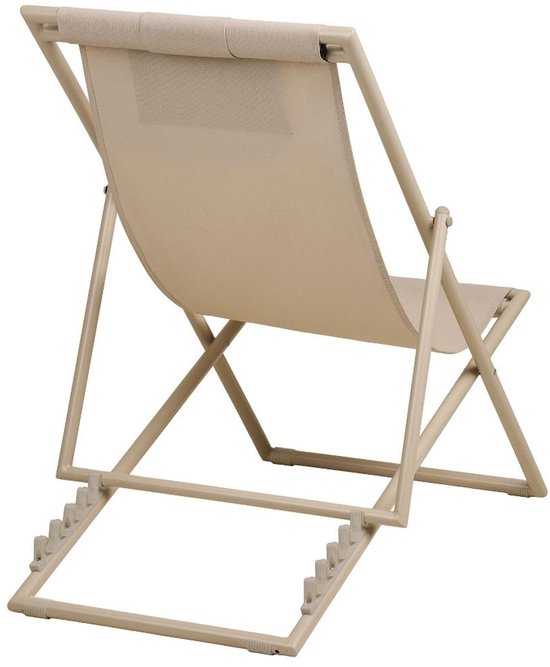 Cille strandstoel 4-positie rugleuning taupe