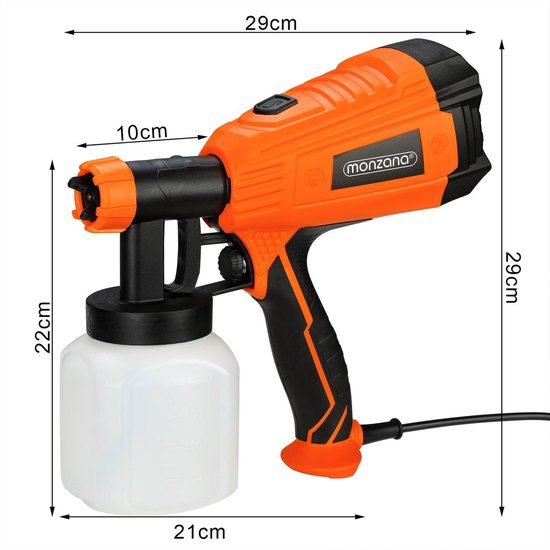 Monzana Verspuit - Elektrisch 500W 3 Patronen 29x29cm - Oranje