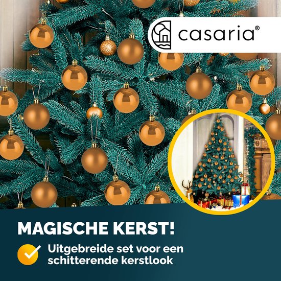 Casaria Kunststof Kerstballen 54 Set - Mat Glanzend Ø 3 4 6 cm Koper Bruin