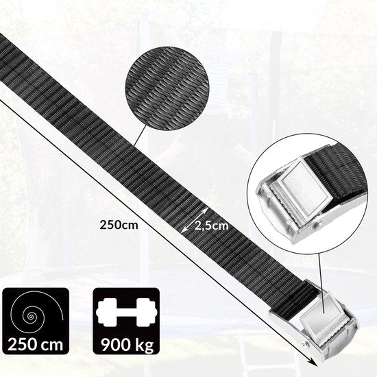 Monzana Grondankers 4 Stuks 42,5cm – met 4 Spanbanden - Verzinkt staal