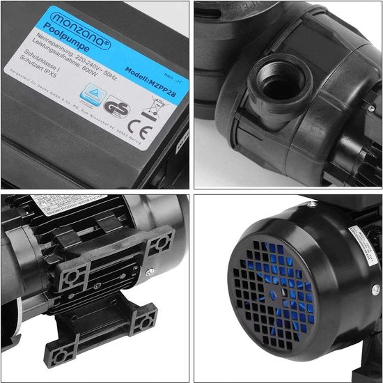 Monza Zandfilterpomp voor zwembad - 600W - 15.900 L/u - 60L tank