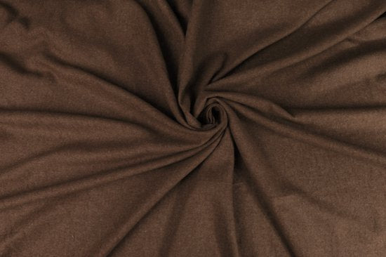 DoubleDry Hoeslaken Flanel 180x200 cm - 100% Zacht Katoen - Rondom Elastiek - Bruin