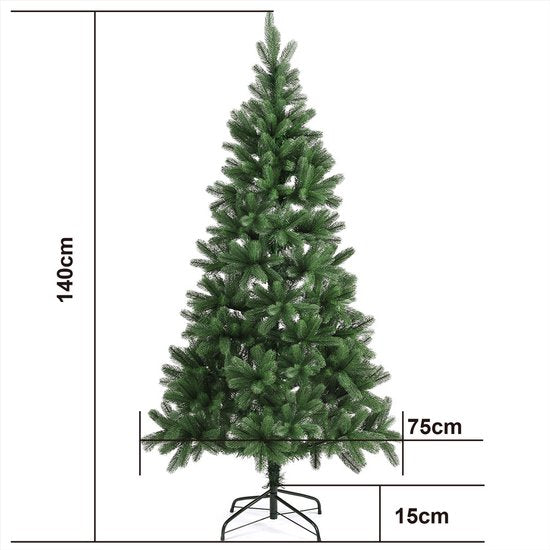 Casaria Kerstboom PE - Metalen Voet 140 cm – Groen