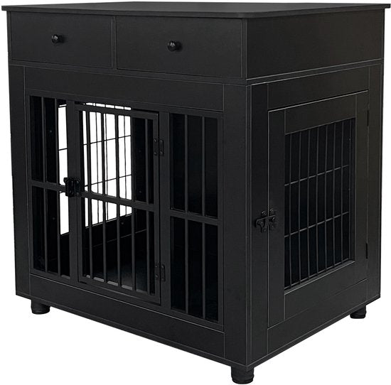 Hondenhok meubel voor woonkamer - hondenbench - bench voor kleine en middelgrote honden - 80 cm x 60 cm x 84 cm